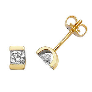 DIAMOND SINGLE STONE STUDS IN 9CT GOLD