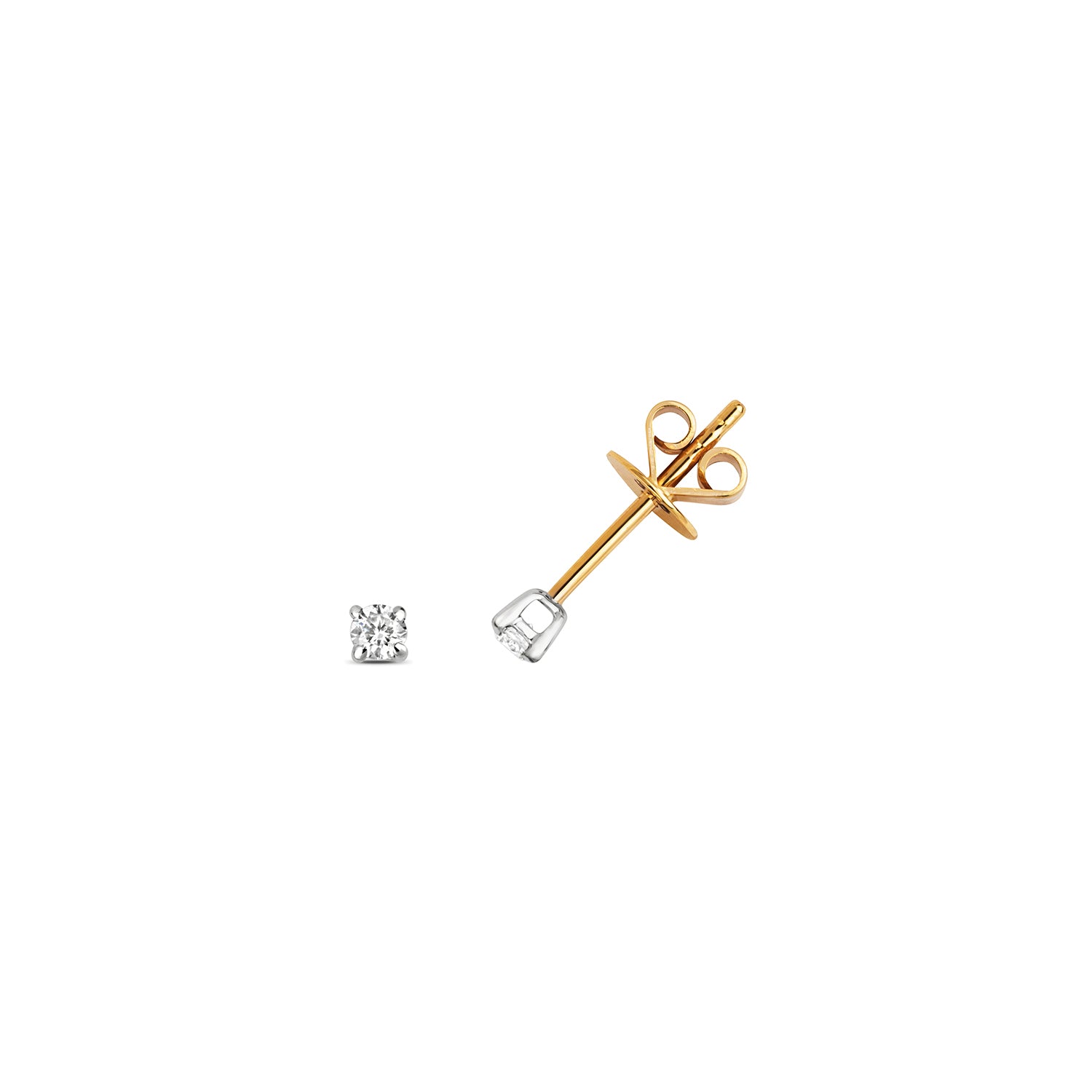 DIAMOND CLAW SET STUDS IN 9CT GOLD