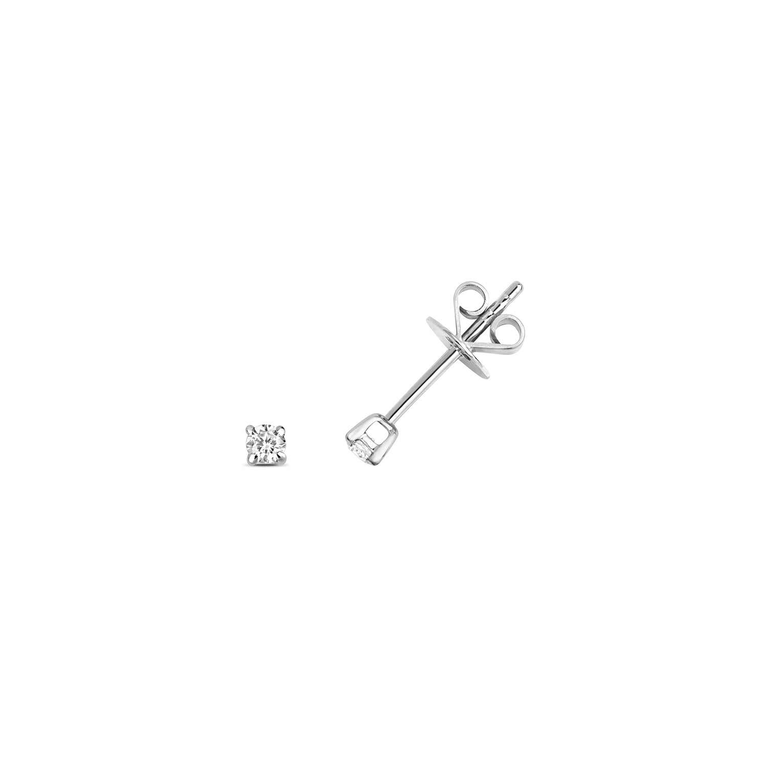 DIAMOND CLAW SET STUDS IN 9CT WHITE GOLD