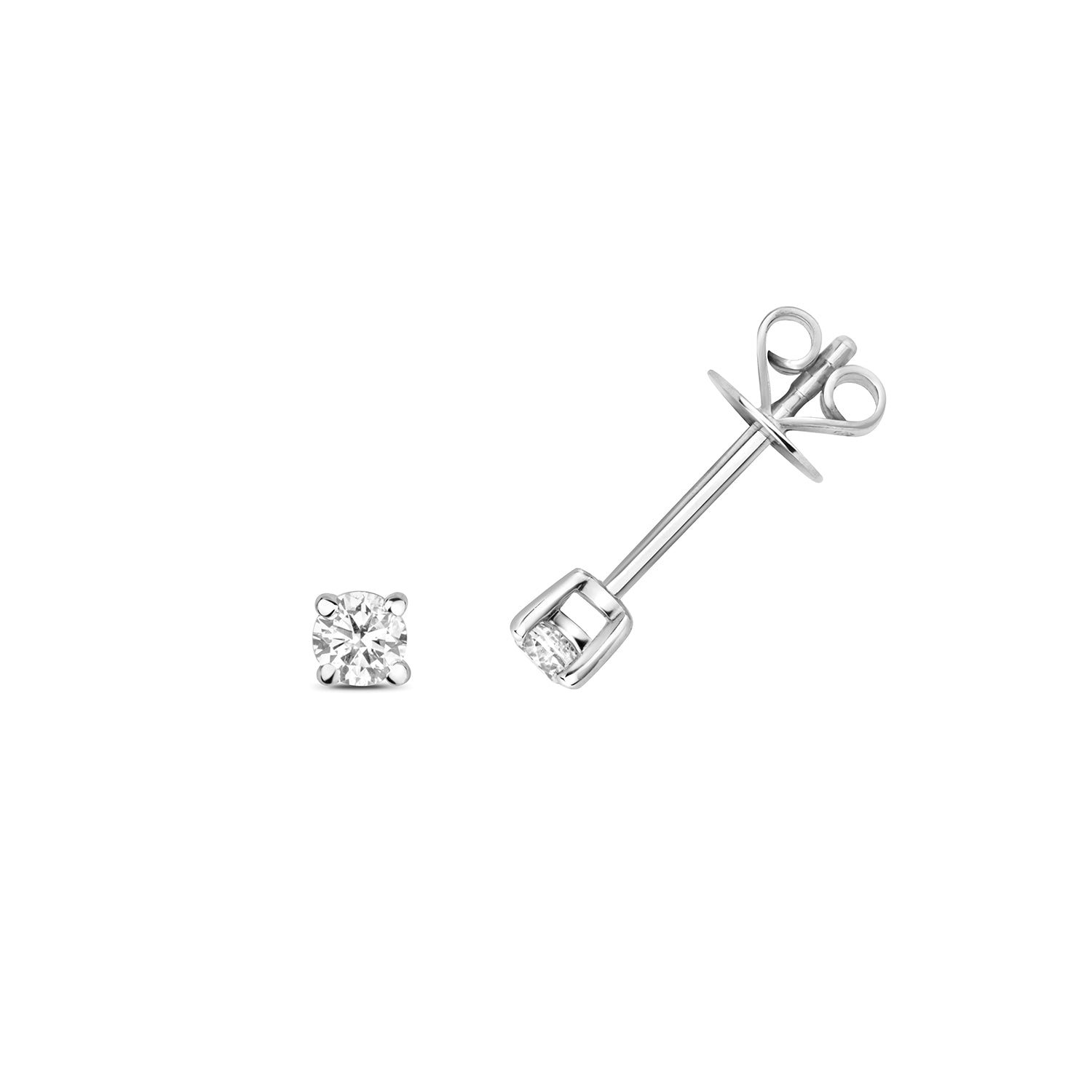 DIAMOND CLAW SET STUDS IN 9CT WHITE GOLD