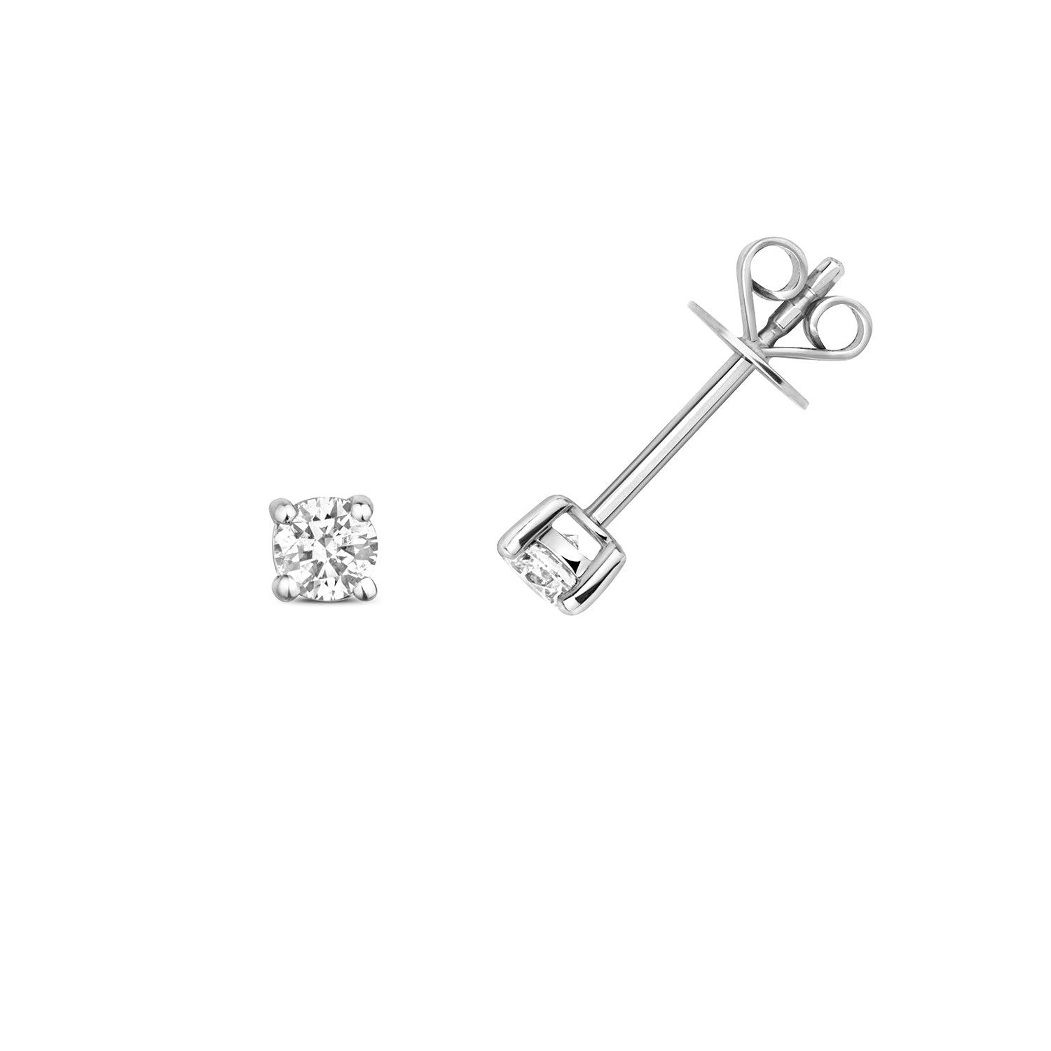 DIAMOND CLAW SET STUDS IN 9CT WHITE GOLD