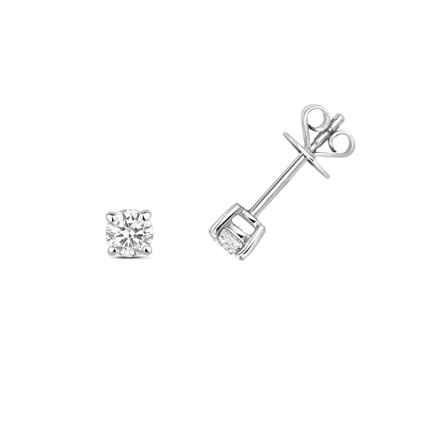 DIAMOND CLAW SET STUDS IN 9CT WHITE GOLD