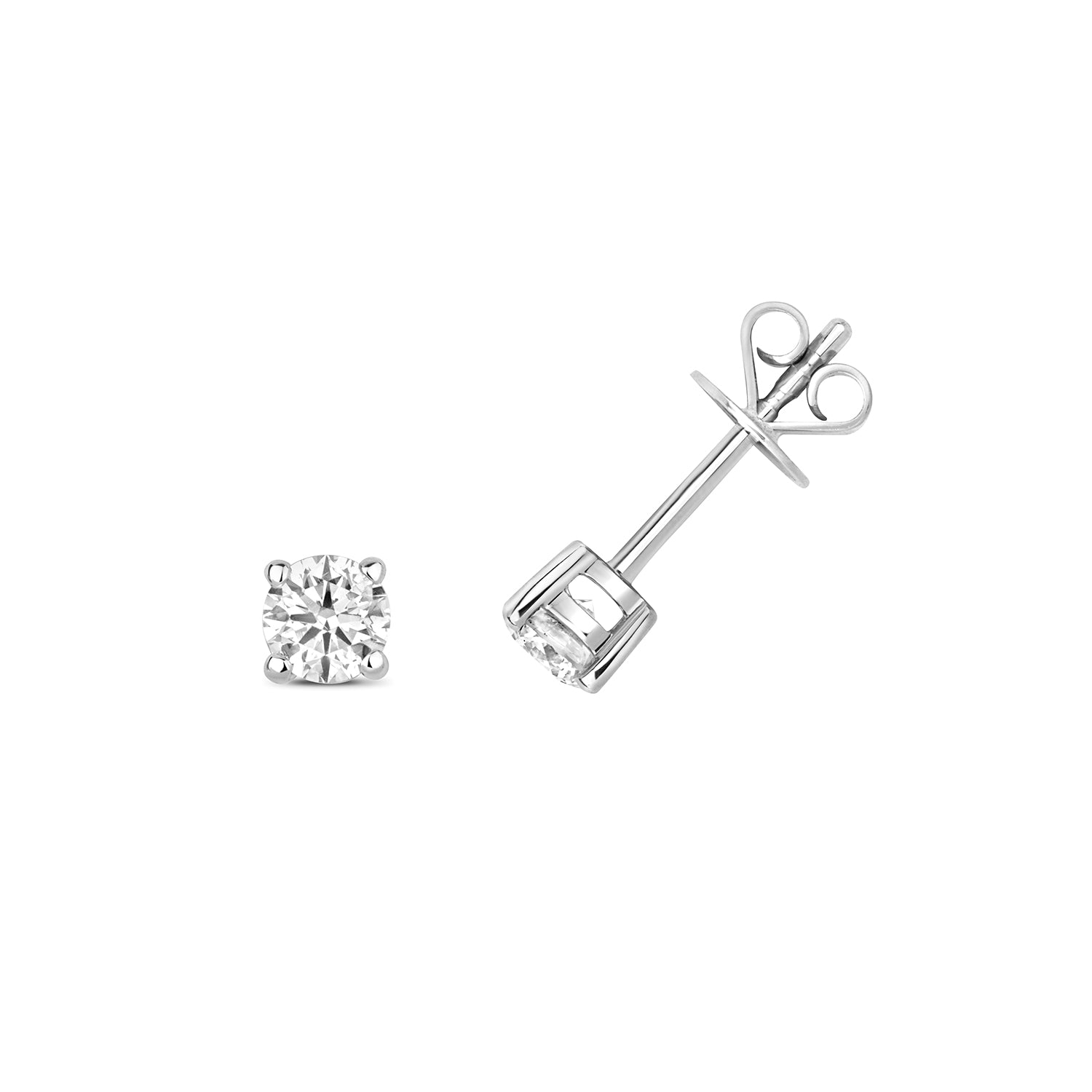 DIAMOND CLAW SET STUDS IN 9CT WHITE GOLD