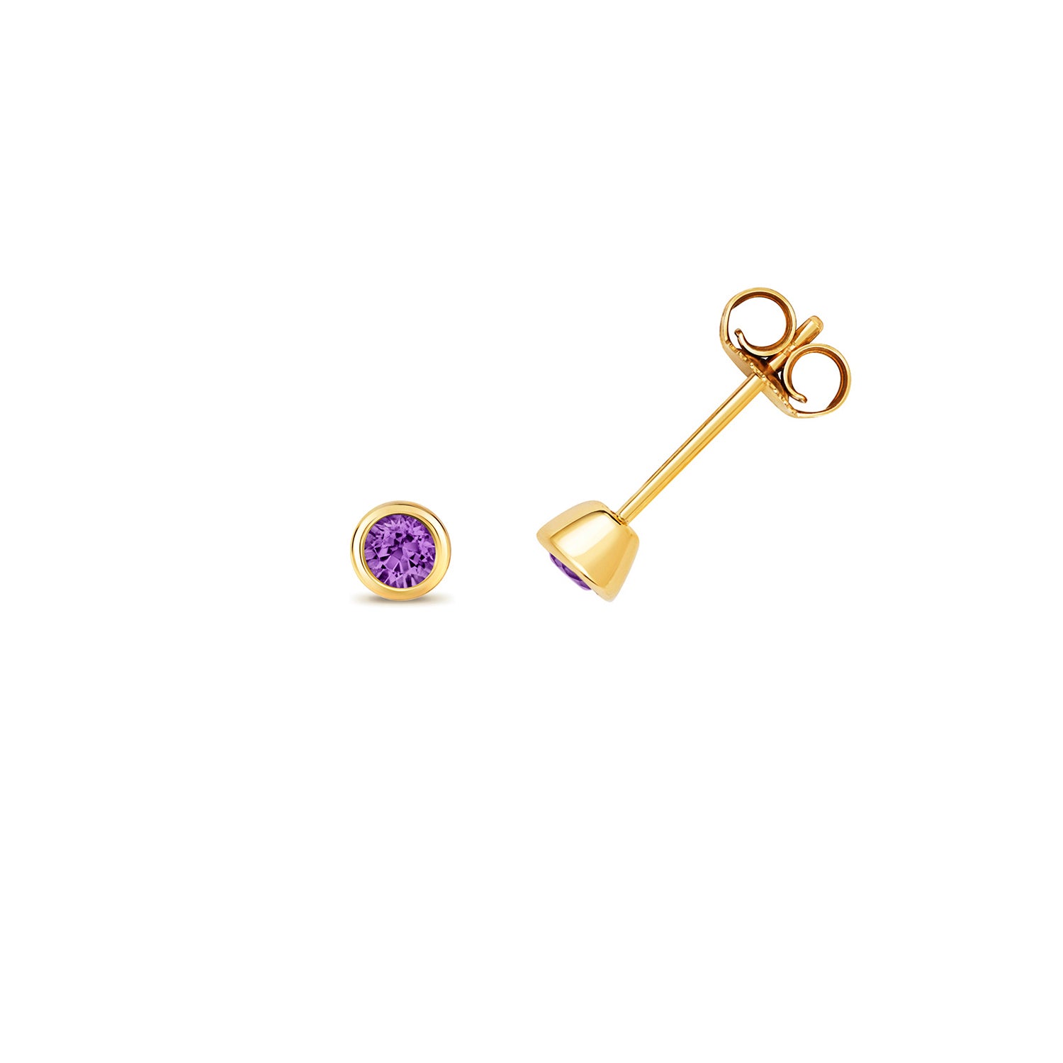 AMETHYST RUBOVER STUDS IN 9CT GOLD