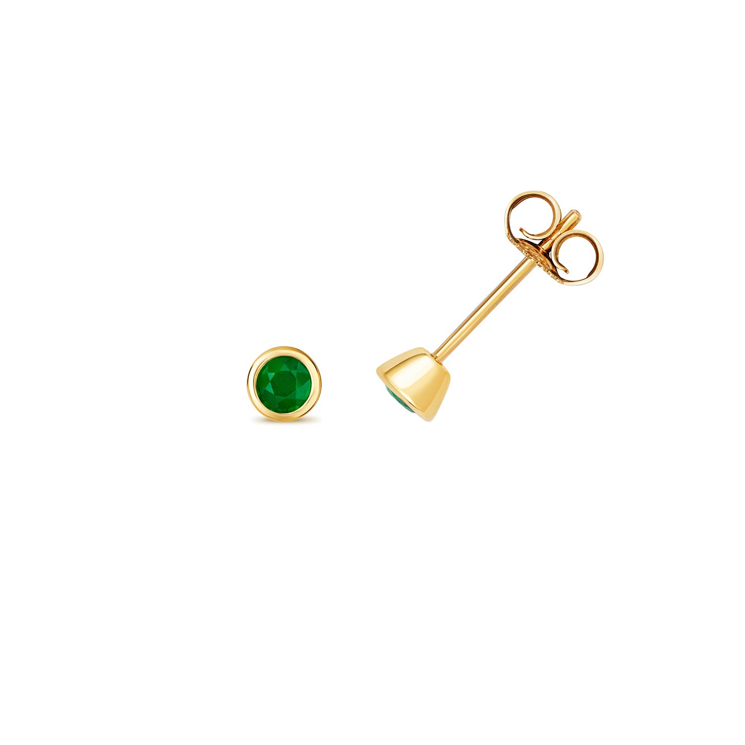 EMERALD RUBOVER STUDS IN 9CT GOLD