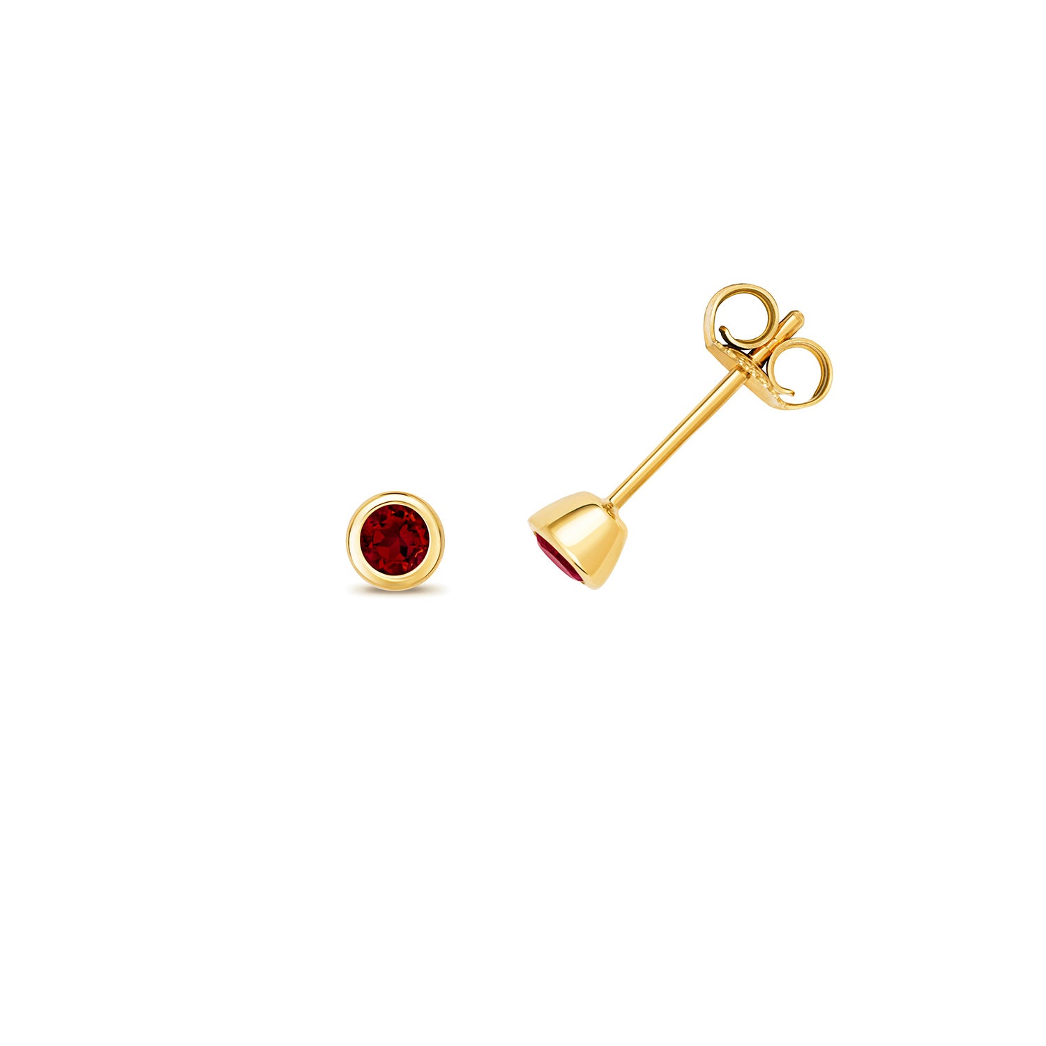 GARNET RUBOVER STUDS IN 9CT GOLD