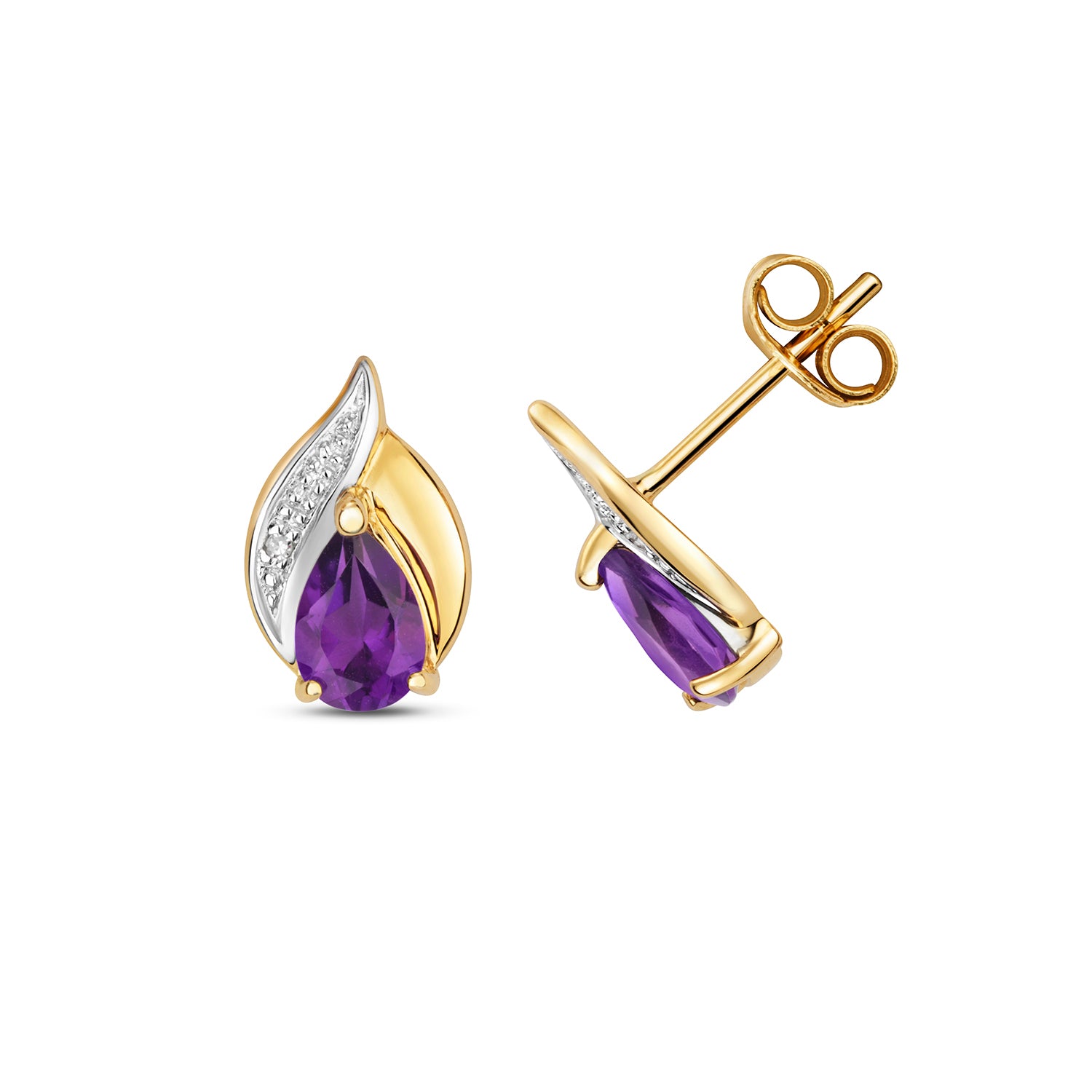 AMETHYST STUDS IN 9CT GOLD