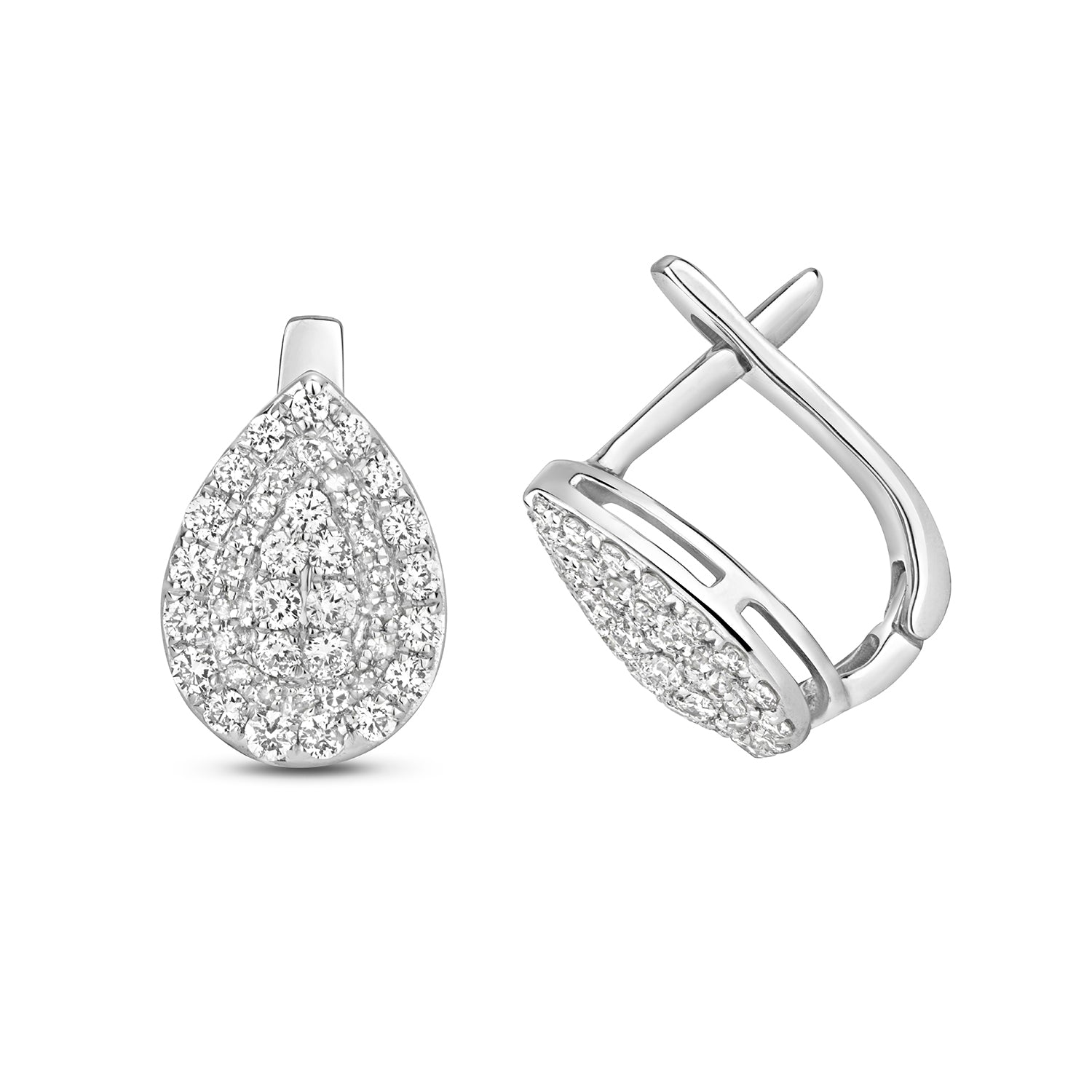 DIAMOND PEAR SHAPE CLUSTER DROPS IN 9CT WHITE GOLD