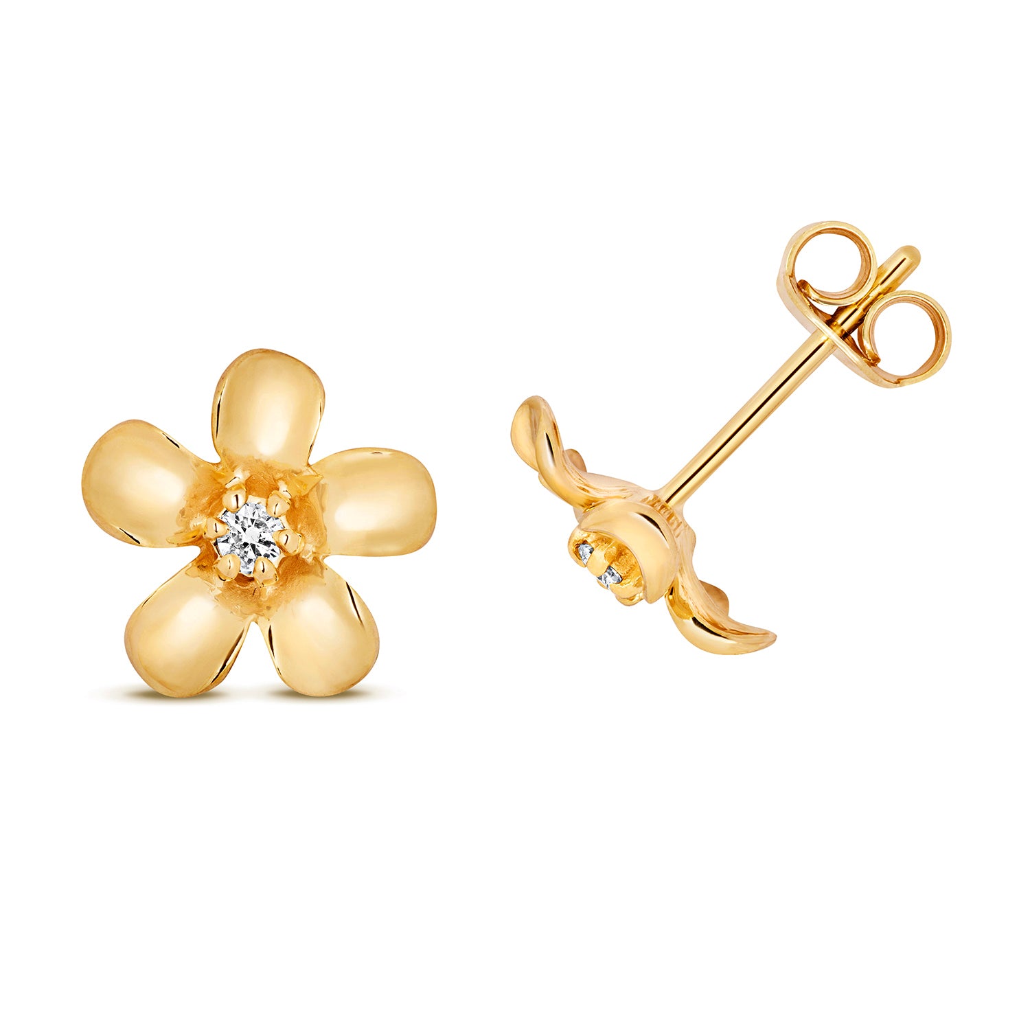 DIAMOND DAISY STUDS IN 9CT GOLD