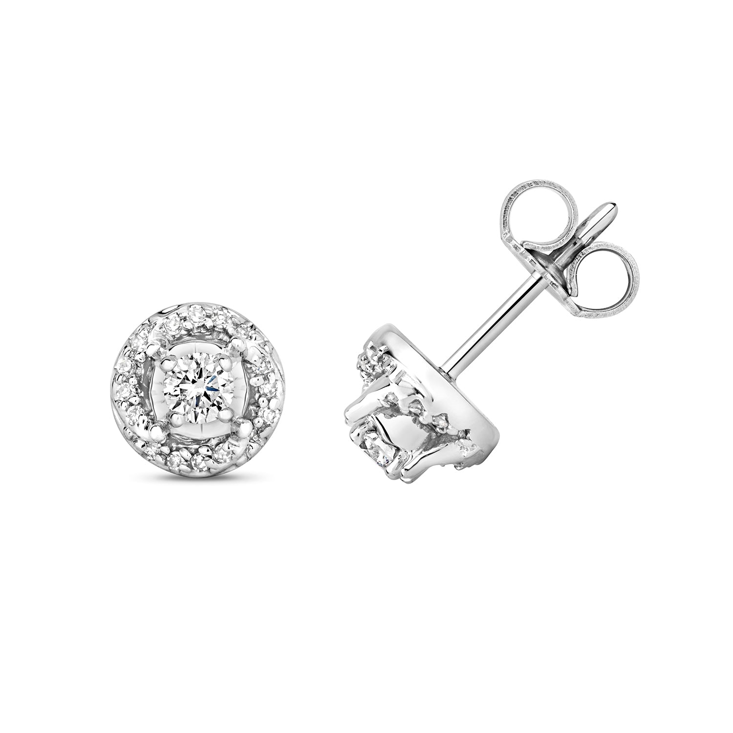 DIAMOND STUD IN 9CT WHITE GOLD