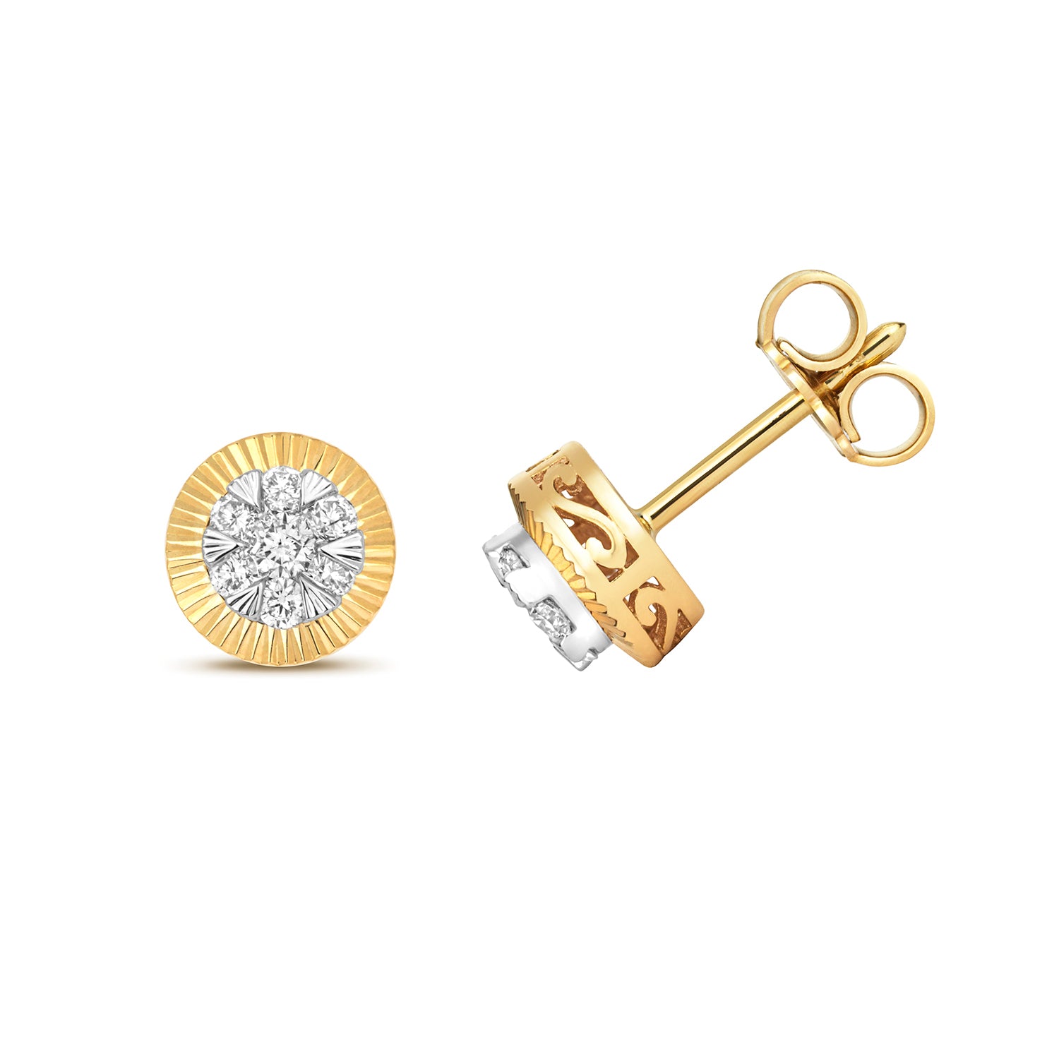 DIAMOND BEZEL SET STUDS IN 9CT GOLD