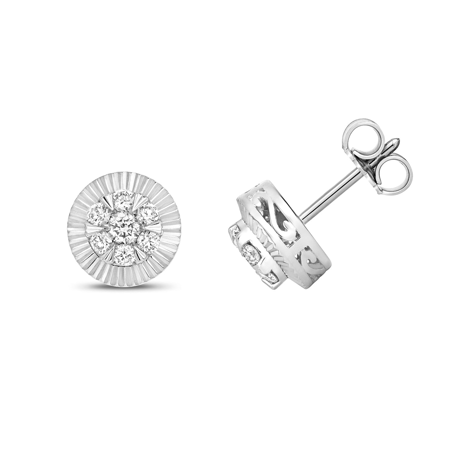 DIAMOND BEZEL SET STUDS IN 9CT WHITE GOLD