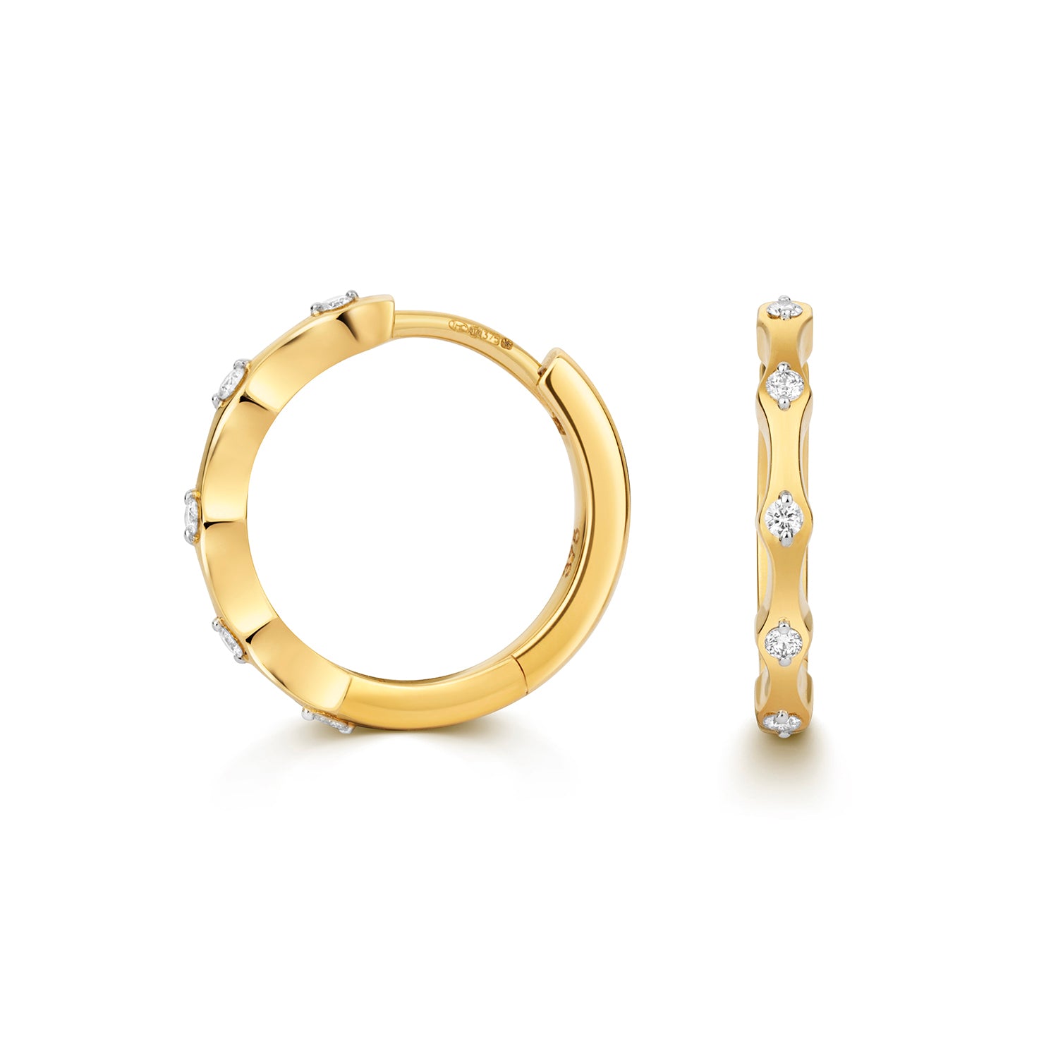 DIAMOND HOOPS IN 9CT GOLD