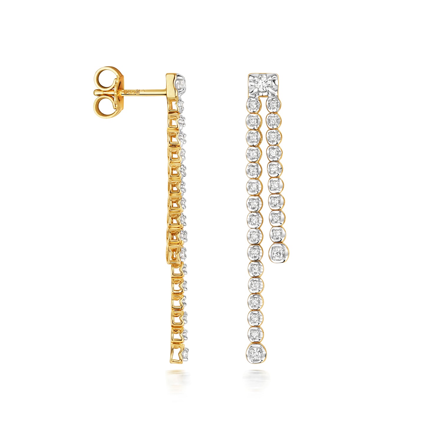 DIAMOND DROP EARRINGS IN 9CT GOLD