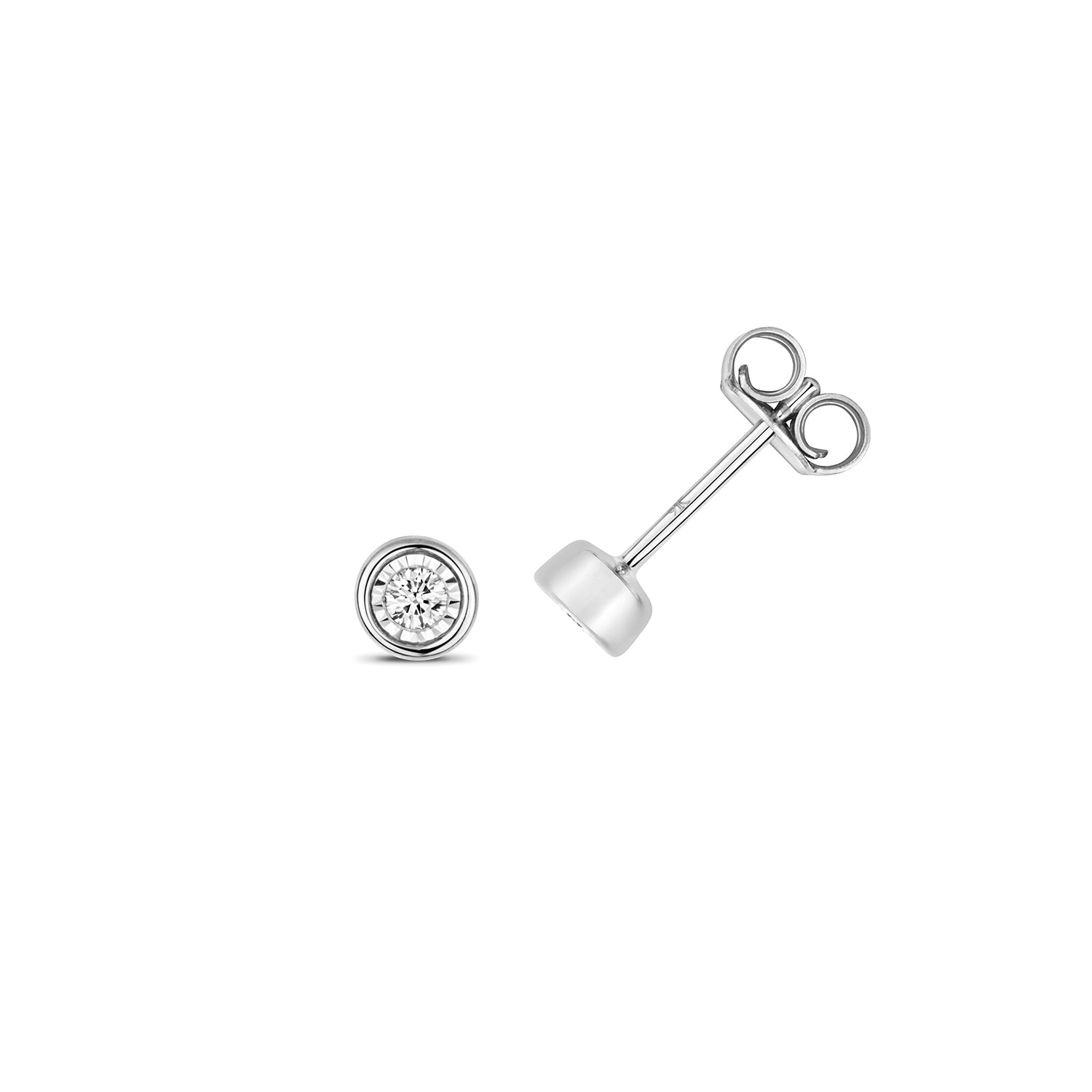 DIAMOND ILLUSION RUBOVER STUDS IN 9CT WHITE GOLD