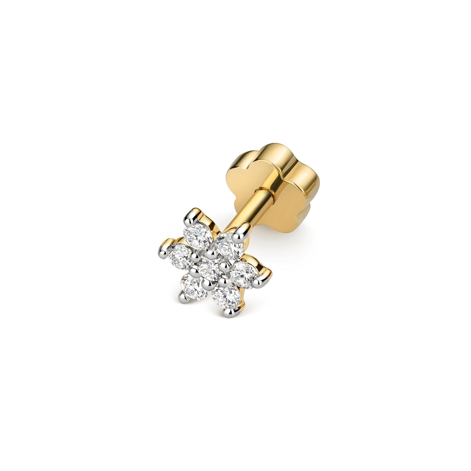 DIAMOND CARTILAGE FLOWER STUD IN 9CT GOLD