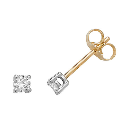 DIAMOND ROUND CLAW SET STUDS IN 18CT GOLD