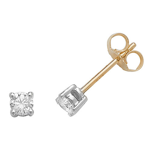 DIAMOND ROUND CLAW SET STUDS IN 18CT GOLD