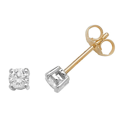 DIAMOND ROUND CLAW SET STUDS IN 18CT GOLD