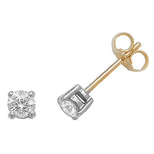 DIAMOND ROUND CLAW SET STUDS IN 18CT GOLD