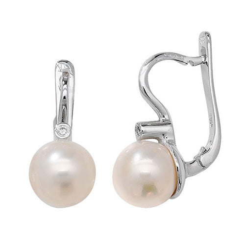 DIAMOND & PEARL DROPS IN 18CT WHITE GOLD