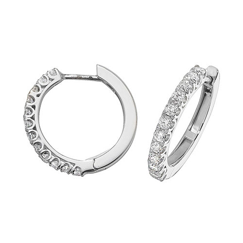 DIAMOND HOOPS IN 18CT WHITE GOLD