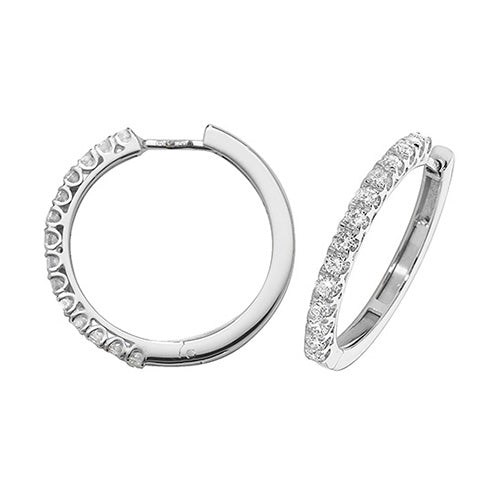 DIAMOND HOOPS IN 18CT WHITE GOLD