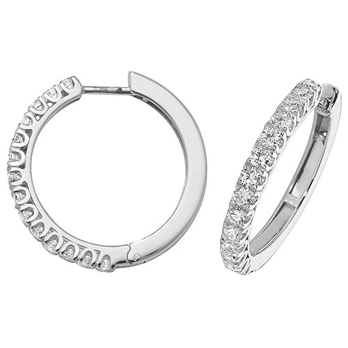 DIAMOND HOOPS IN 18CT WHITE GOLD