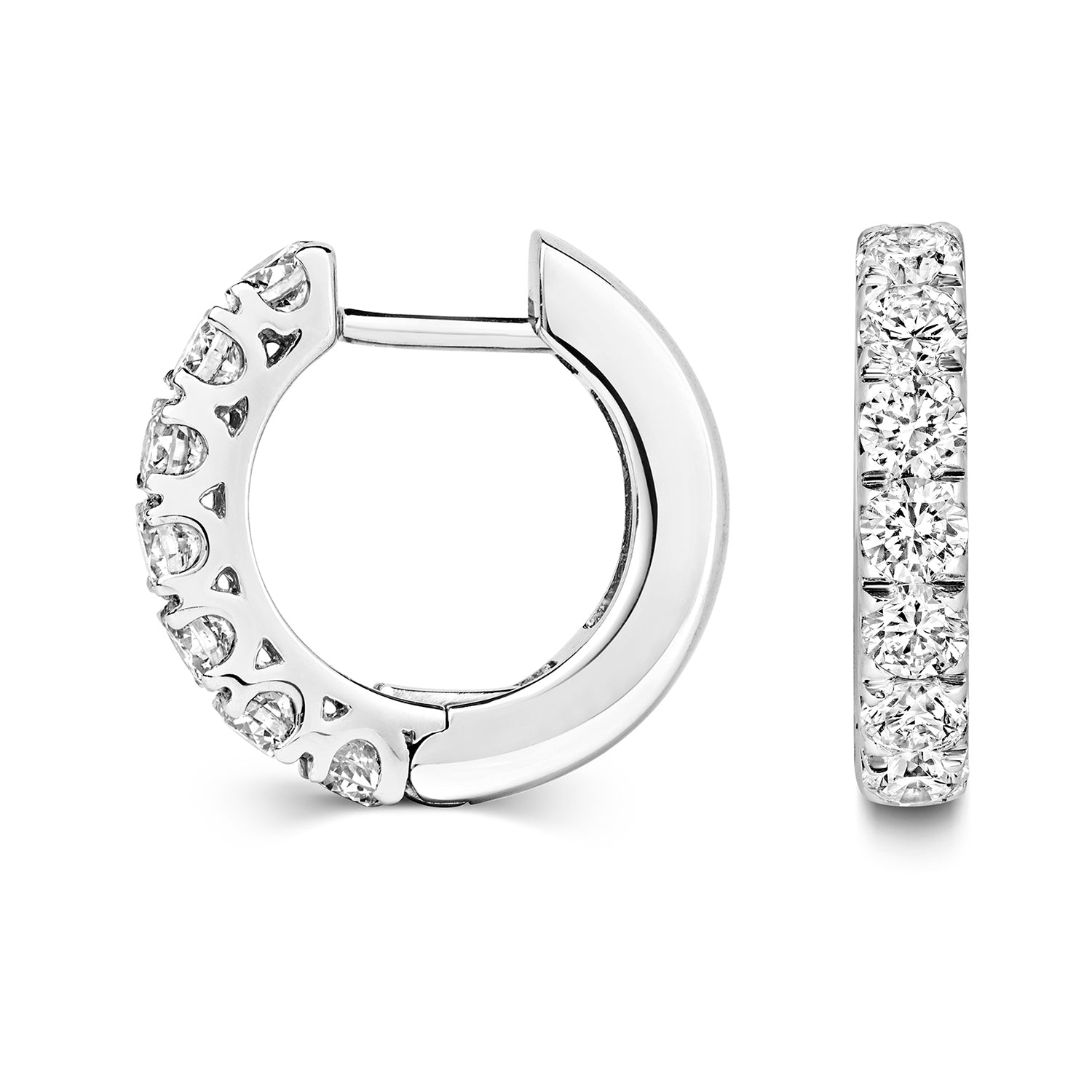 DIAMOND HOOPS IN 18CT WHITE GOLD