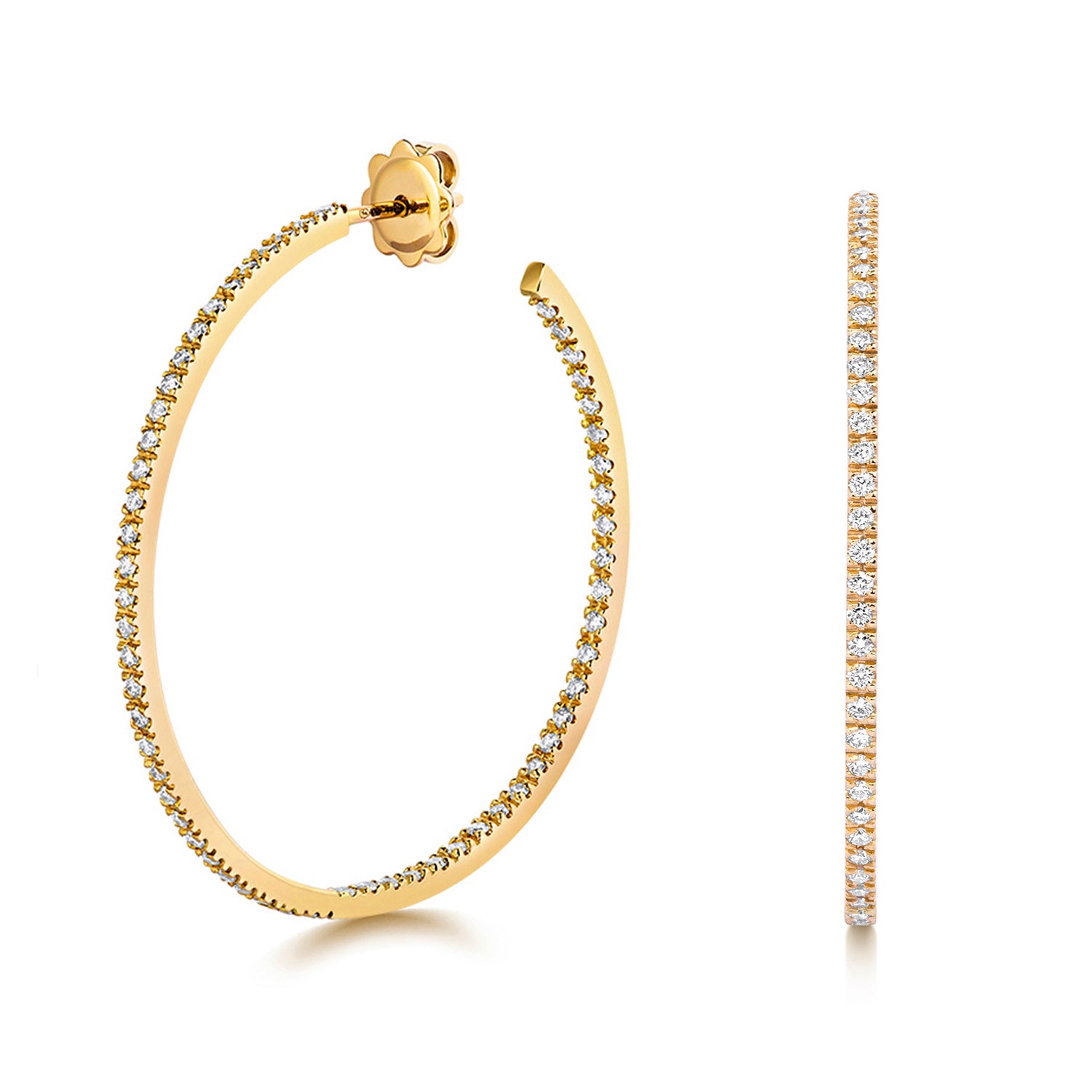 DIAMOND HOOPS IN 18CT GOLD