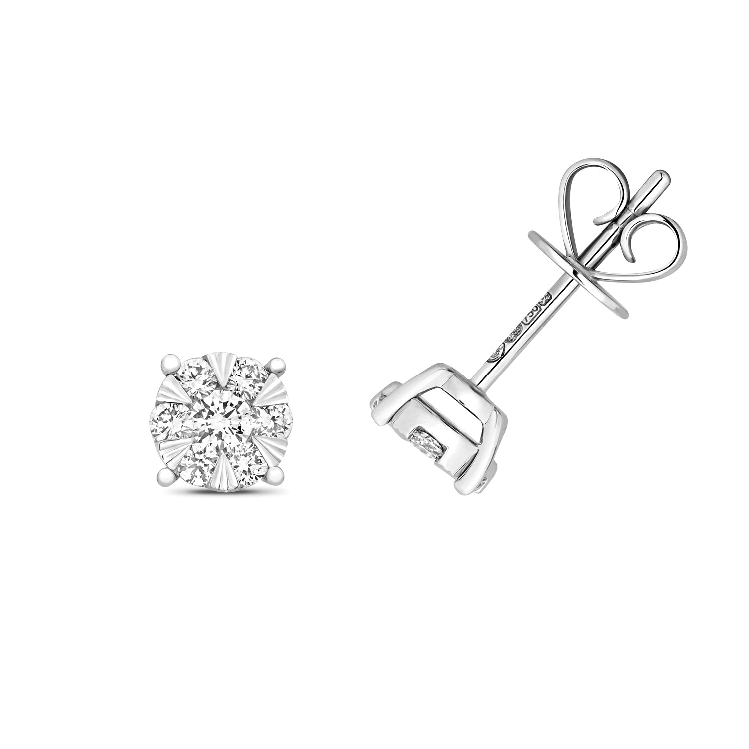 DIAMOND BRILLIANT STUDS IN 18CT WHITE GOLD