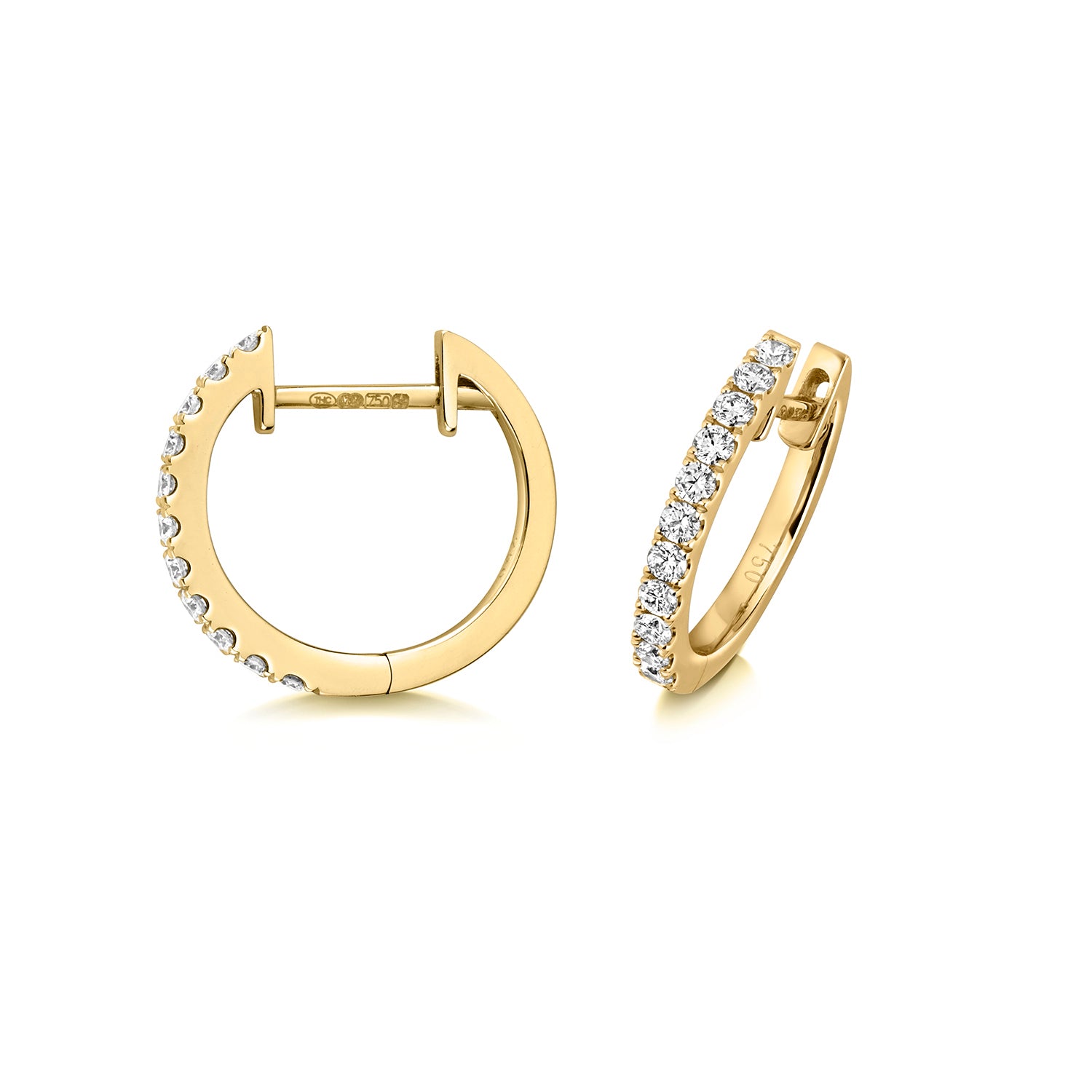 DIAMOND HOOPS IN 18CT GOLD