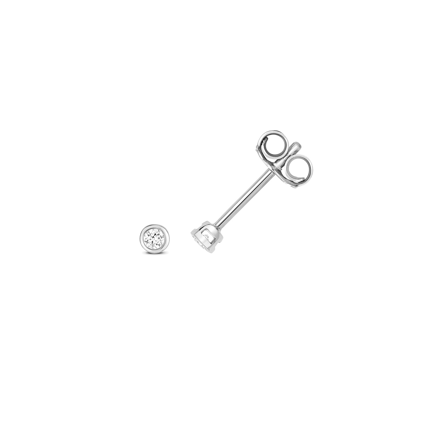 DIAMOND RUBOVER EARRING STUDS IN 18CT WHITE GOLD