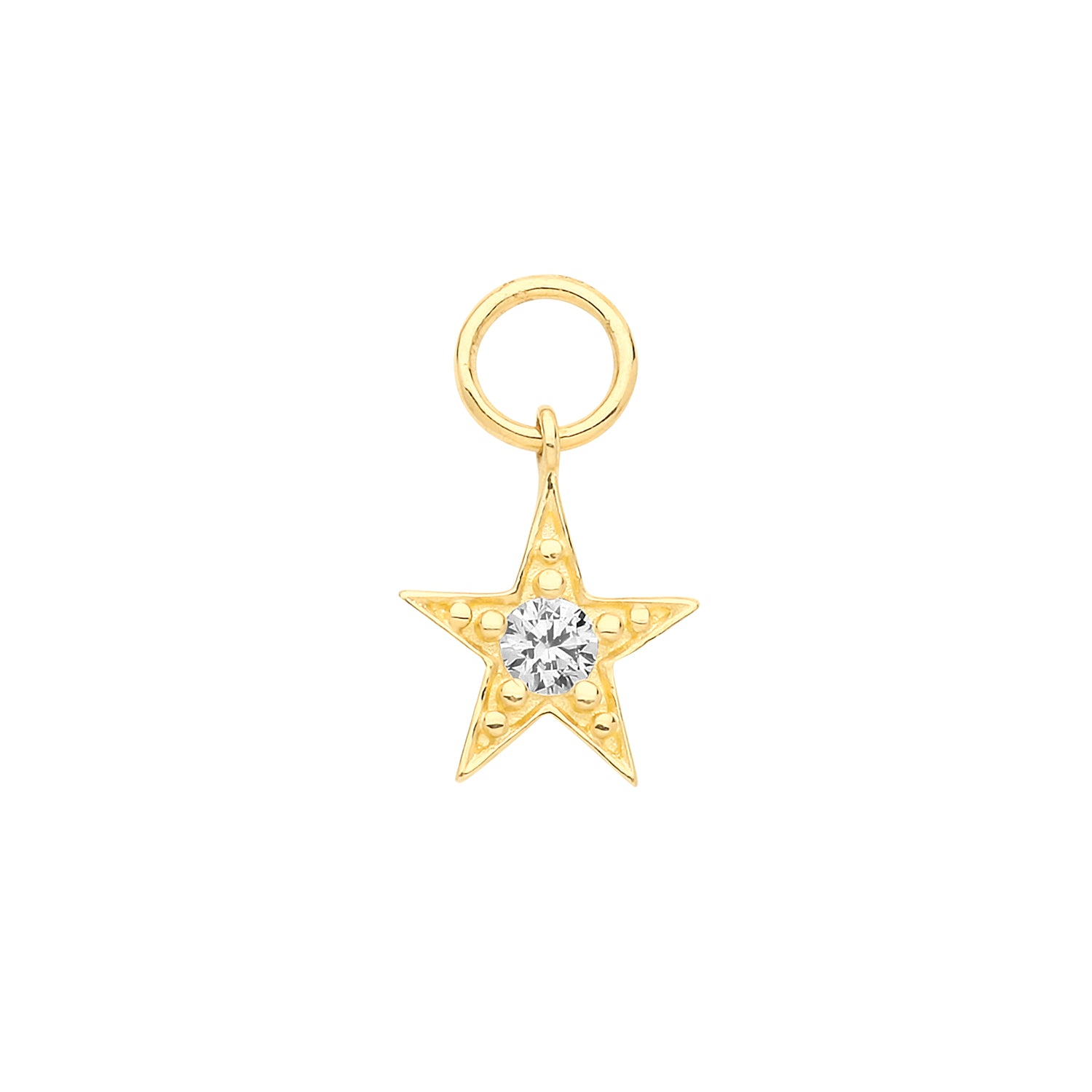 9CT GOLD CZ STAR EARRING CHARM