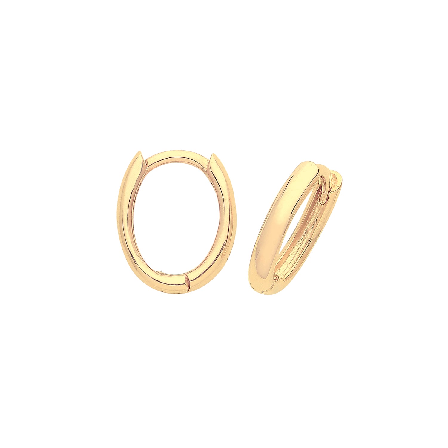 9CT YEL GOLD HINGED OVAL EARRINGS