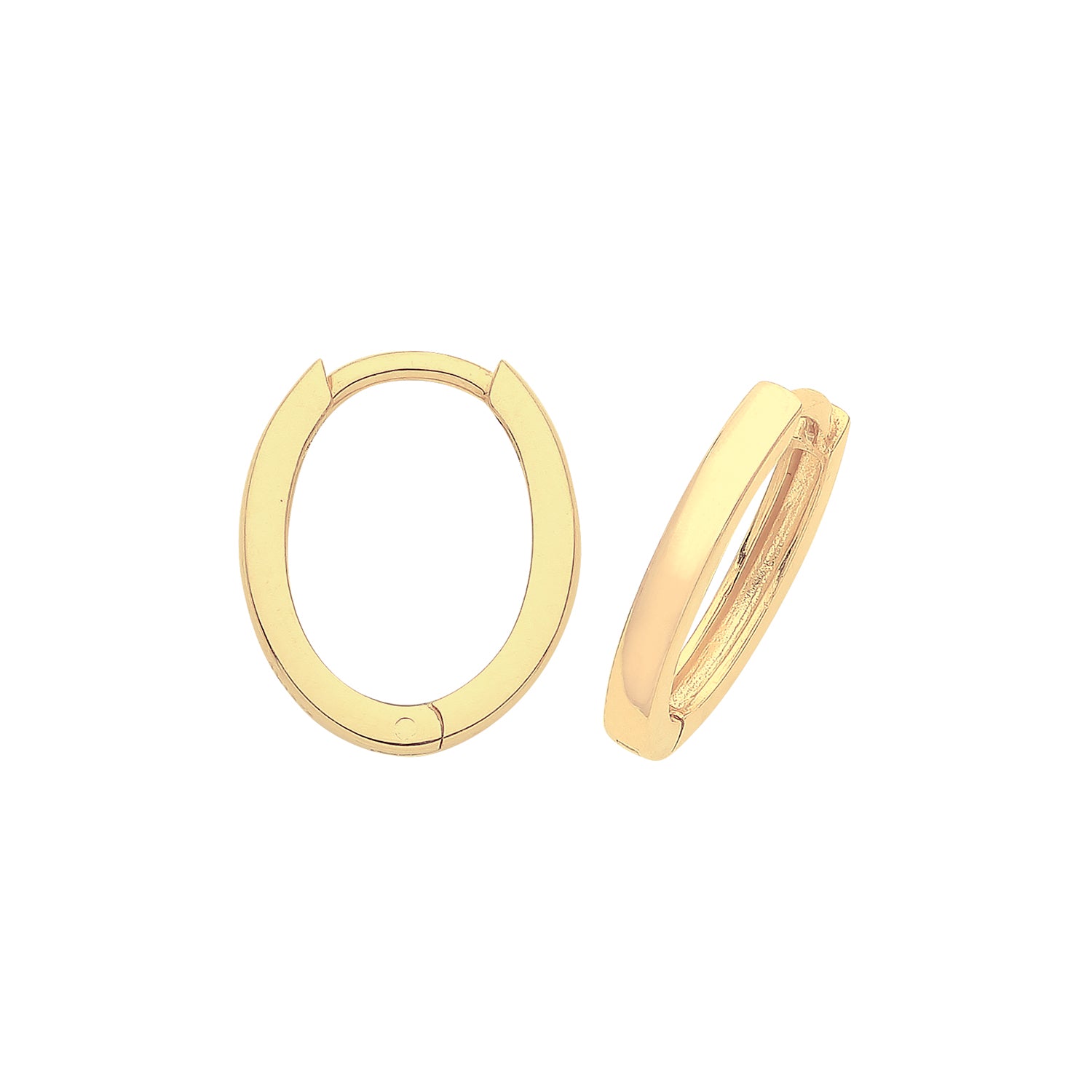 9CT YEL GOLD HINGED OVAL EARRINGS