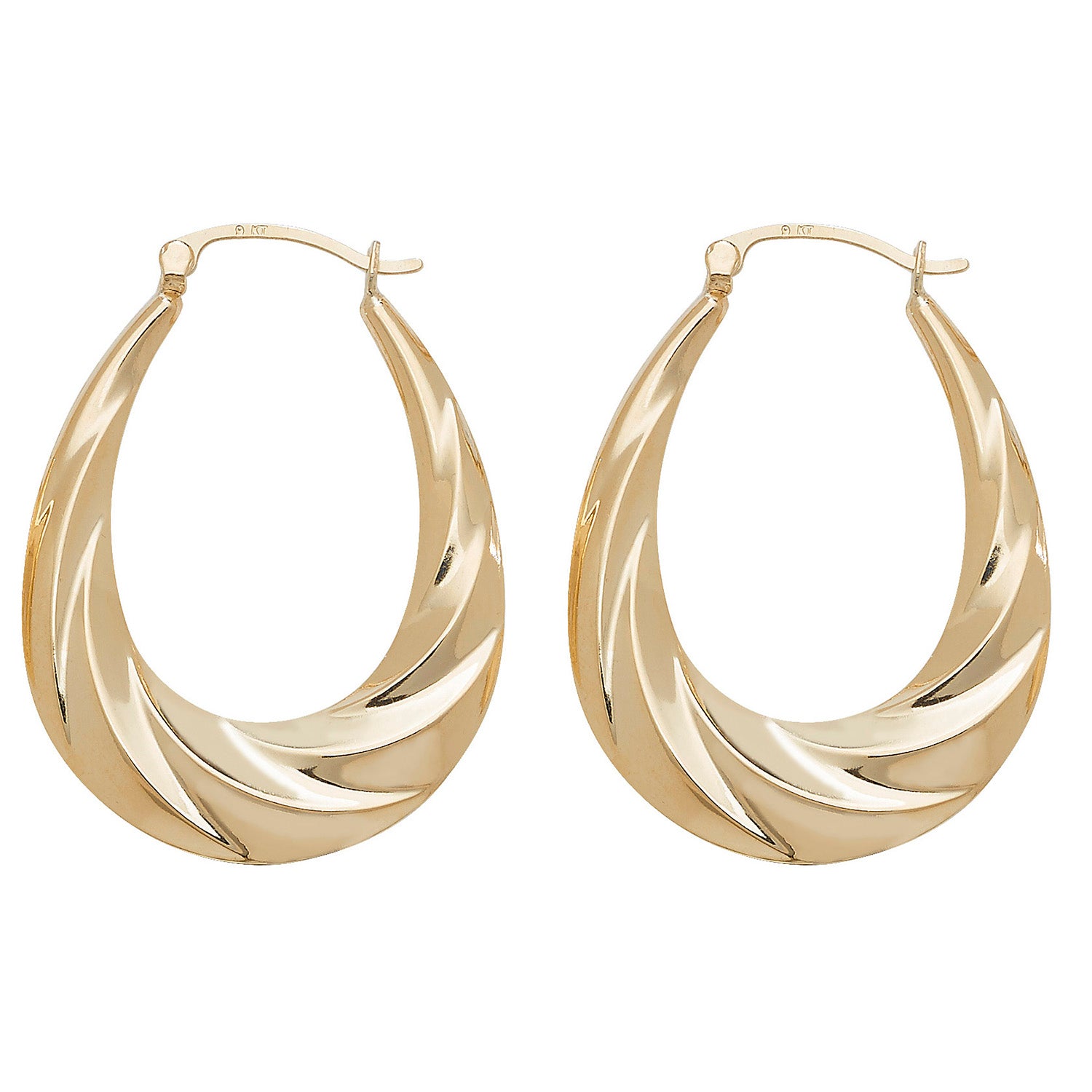 9CT YEL GOLD CREOLE EARRINGS