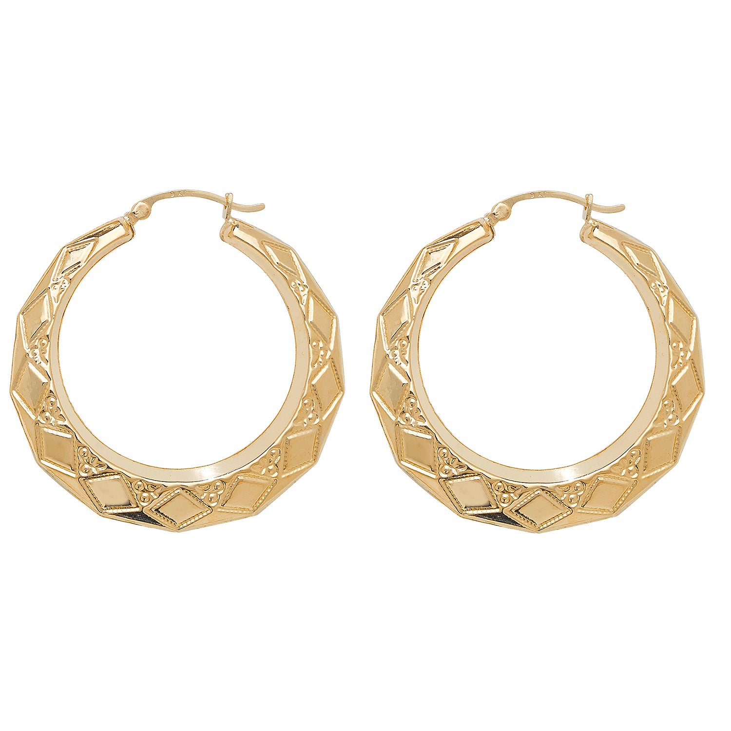 9CT YEL GOLD CREOLE EARRINGS