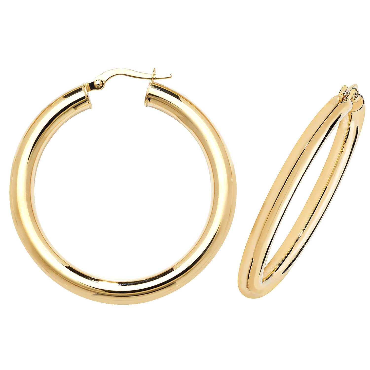 9CT YEL GOLD 30MM HOOP EARRINGS