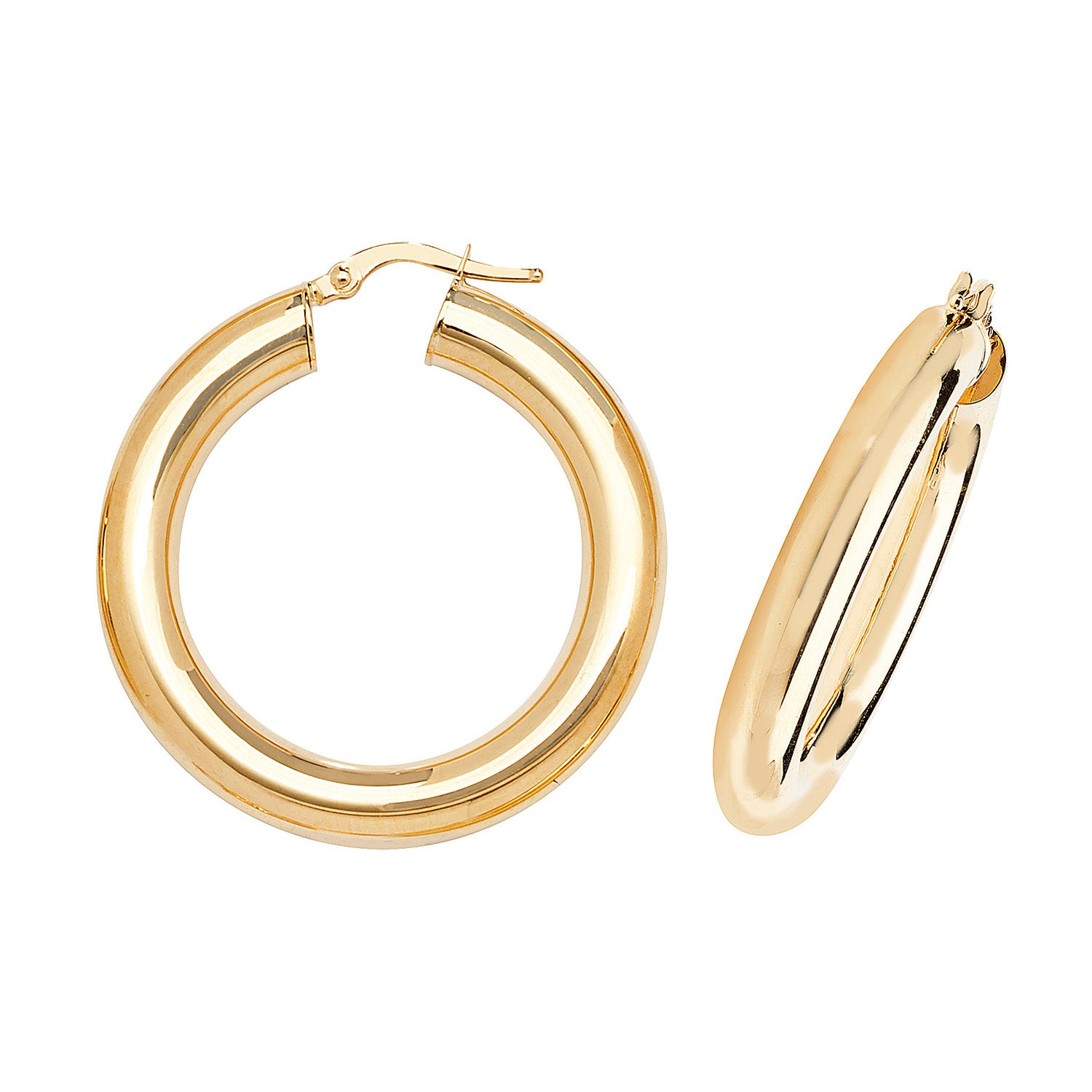 9CT YEL GOLD 25MM HOOP EARRINGS