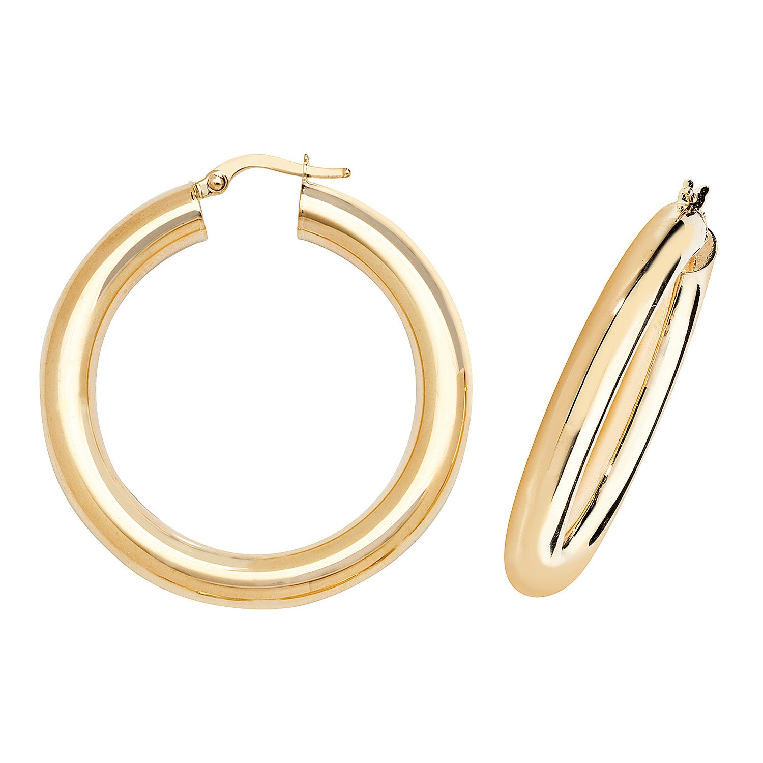 9CT YEL GOLD 30MM HOOP EARRINGS