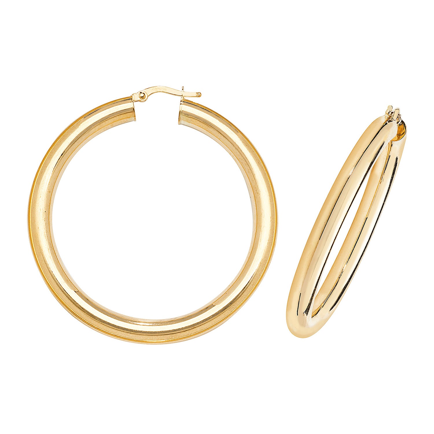 9CT YEL GOLD 40MM HOOP EARRINGS