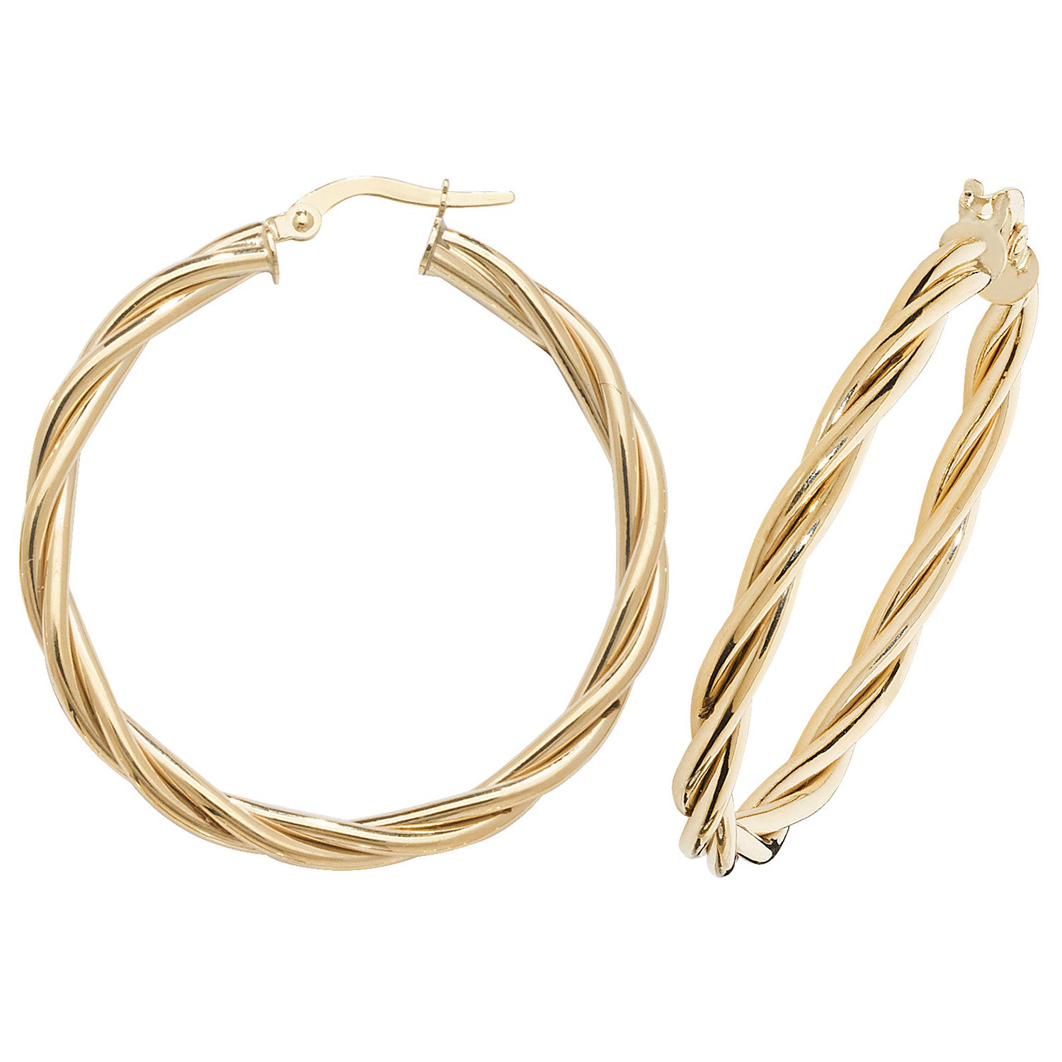 9CT YEL GOLD 30MM HOOP EARRINGS