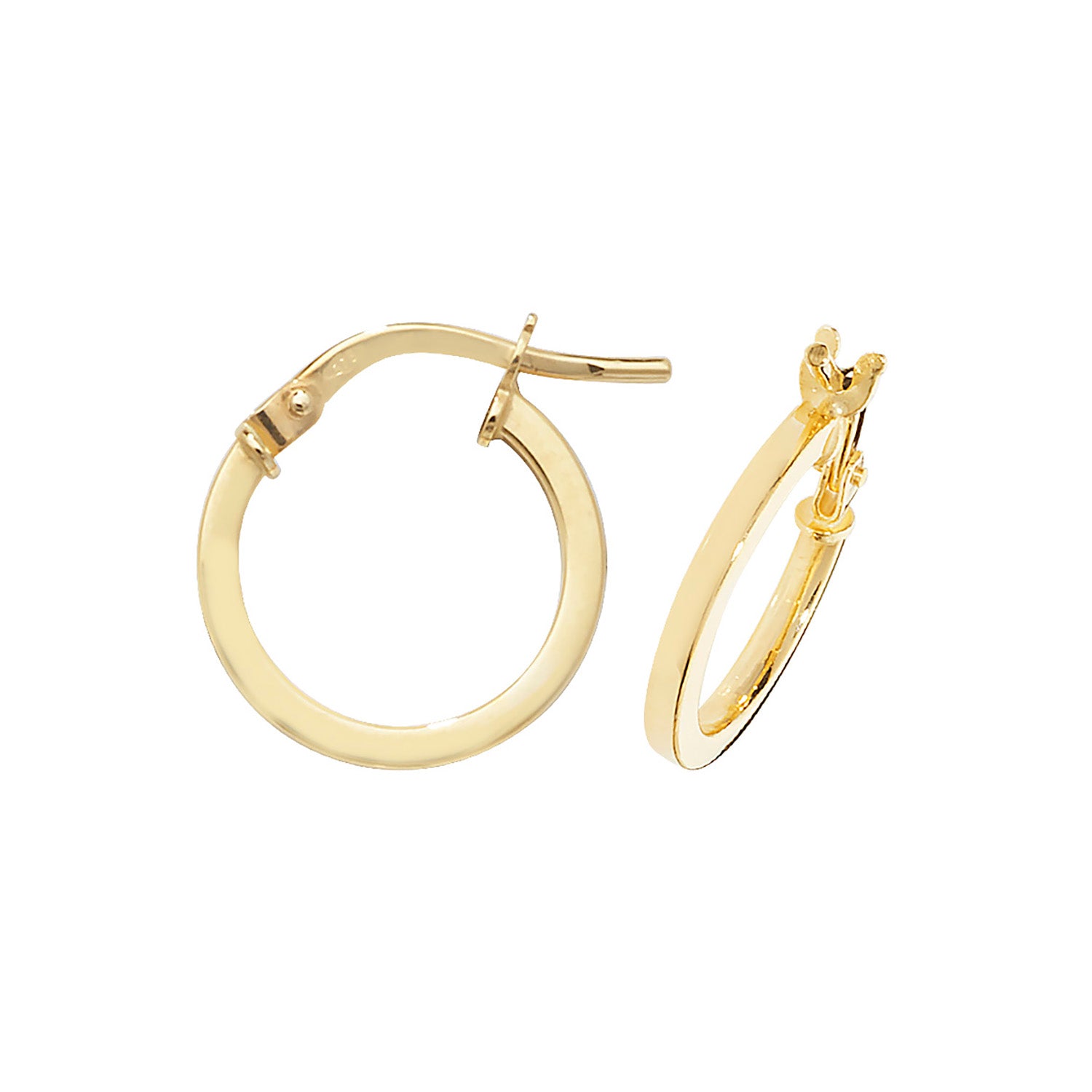 9CT YEL GOLD 10MM HOOP EARRINGS