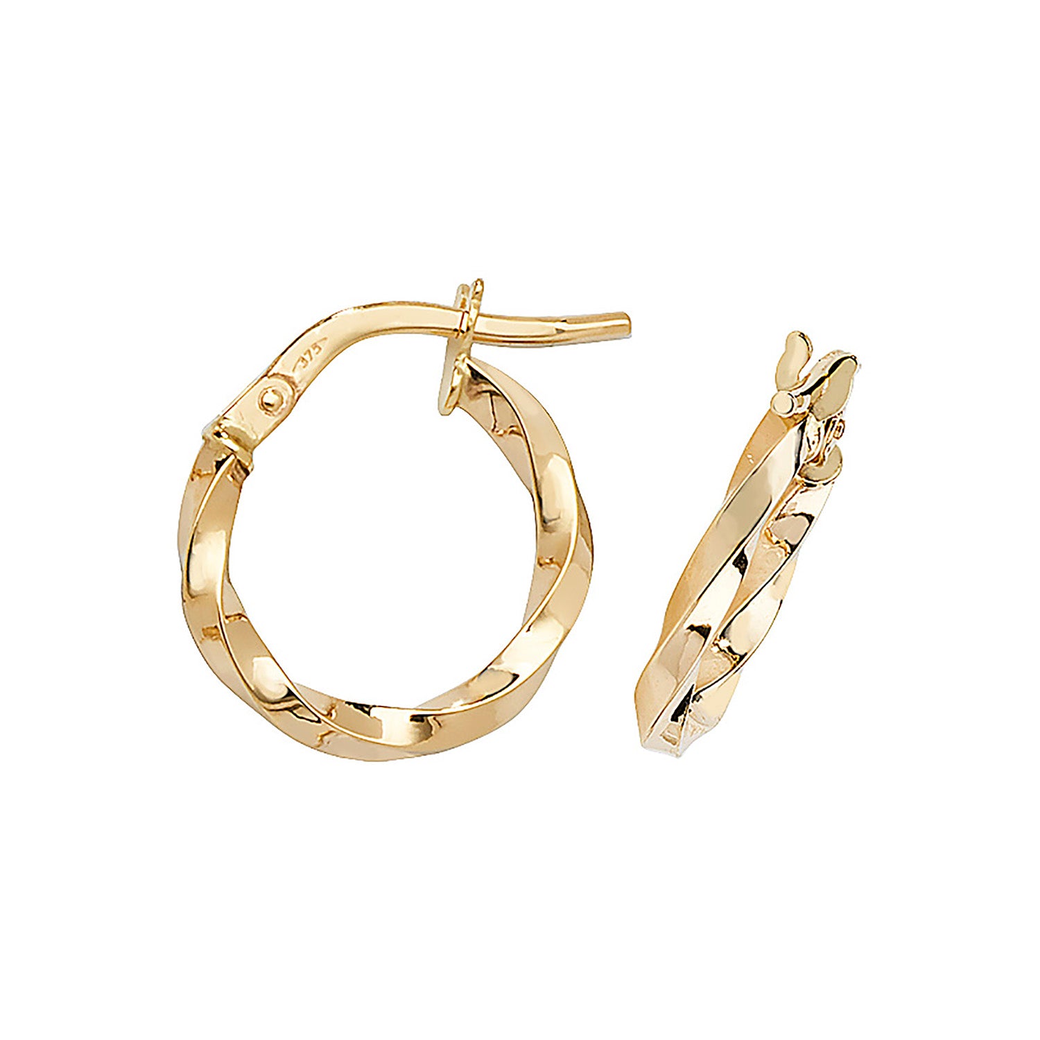 9CT YEL GOLD 08MM HOOP EARRINGS