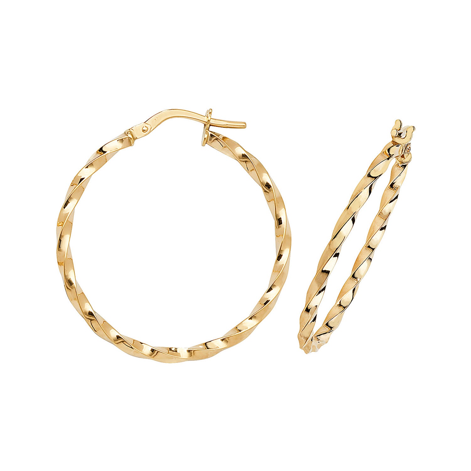 9CT YEL GOLD 25MM HOOP EARRINGS