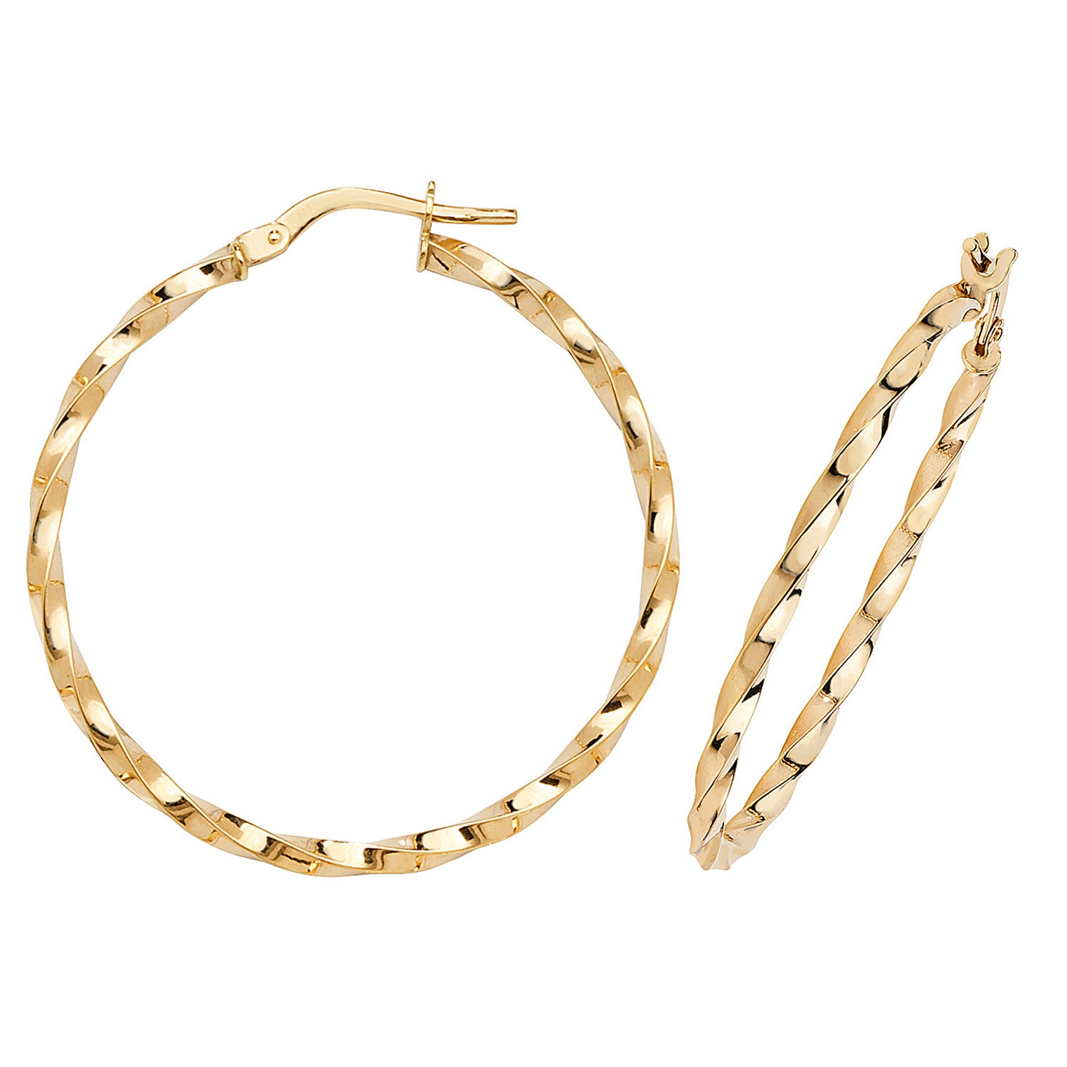 9CT YEL GOLD 30MM HOOP EARRINGS