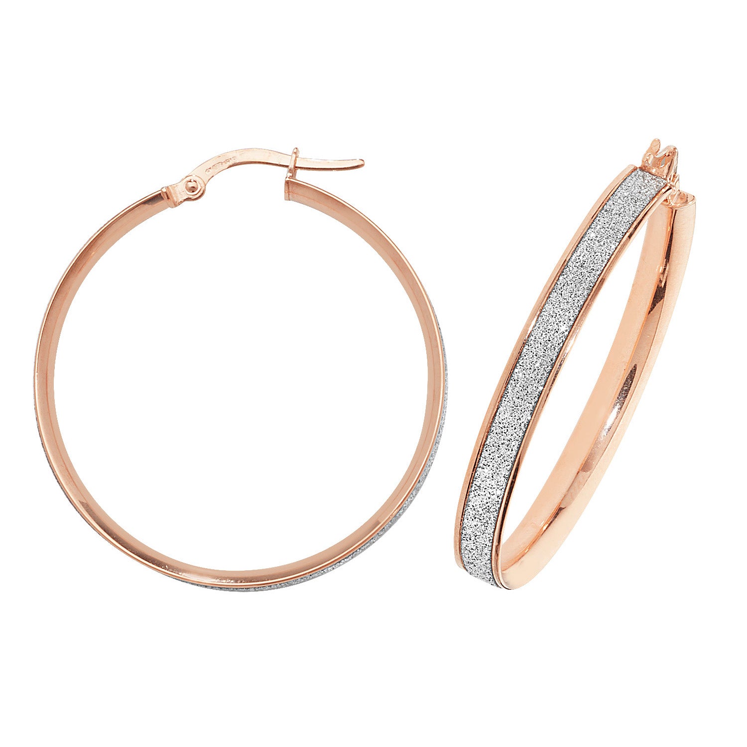 9CT ROSE GOLD 30MMHOOP EARRINGS