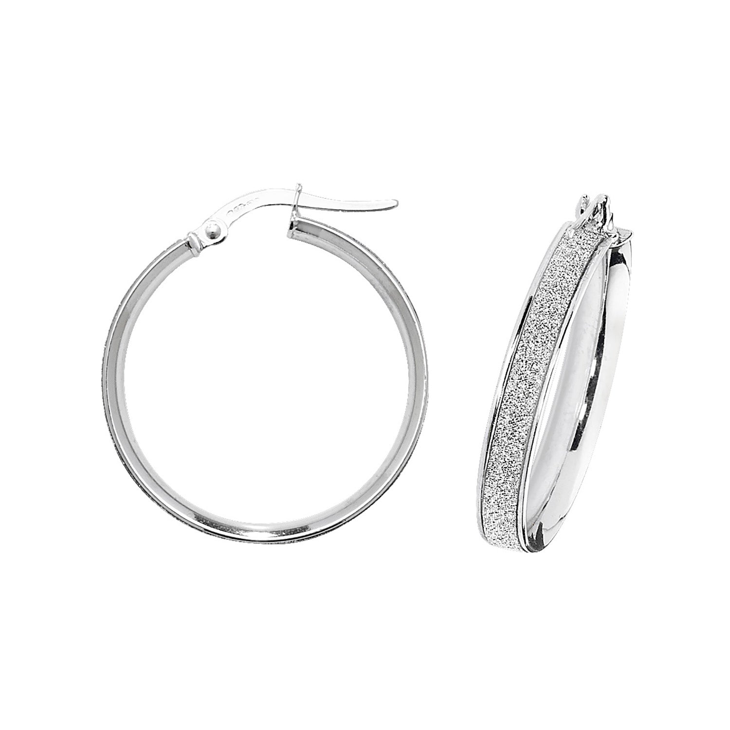 9CT WHT GOLD 20MM HOOP EARRINGS