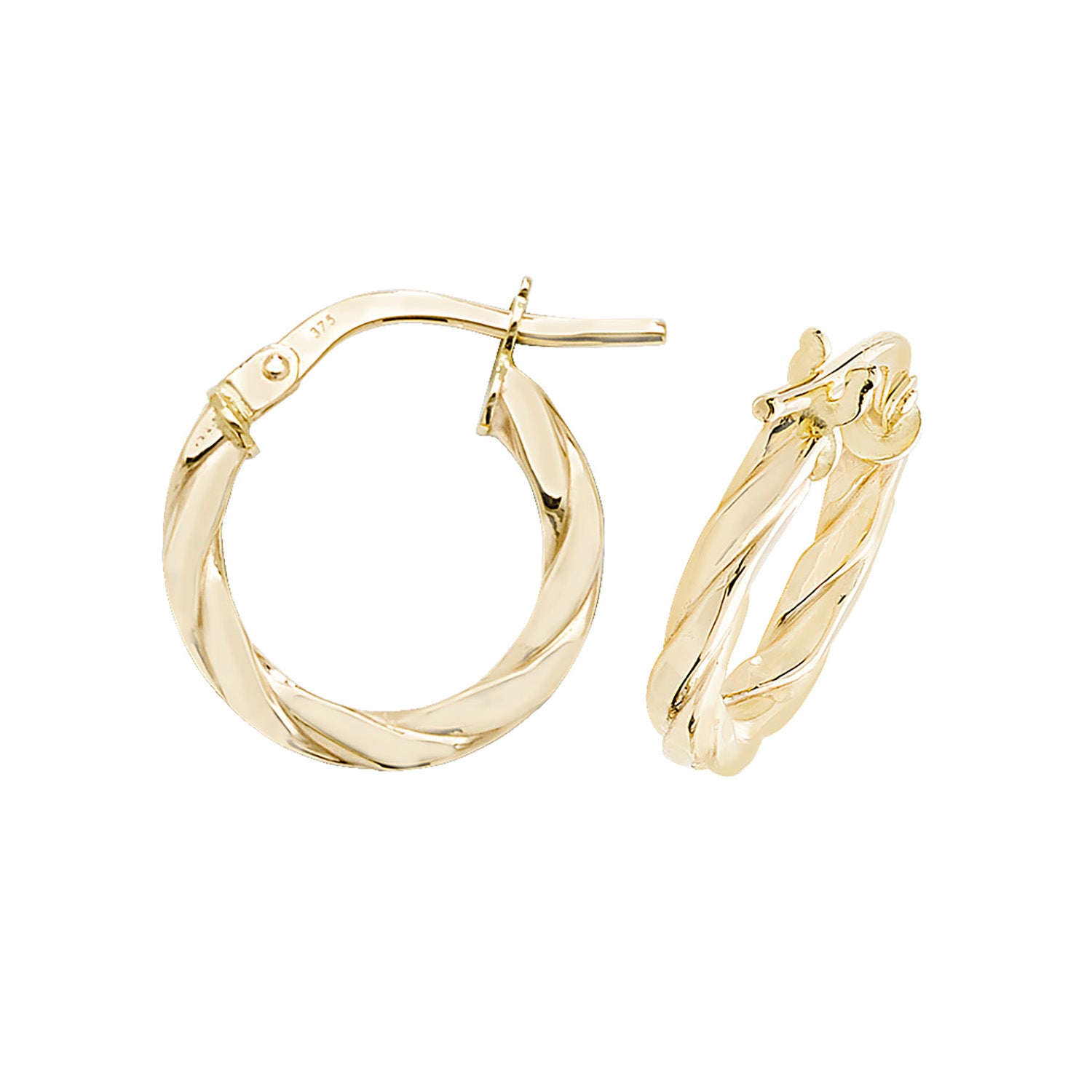 9CT YEL GOLD 10MM HOOP EARRINGS